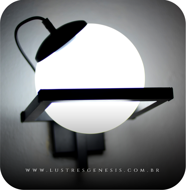 Arandela Poppy Globo Leitoso com design industrial Lustres Gênesis loja online de Lustres e Iluminação Decorativa